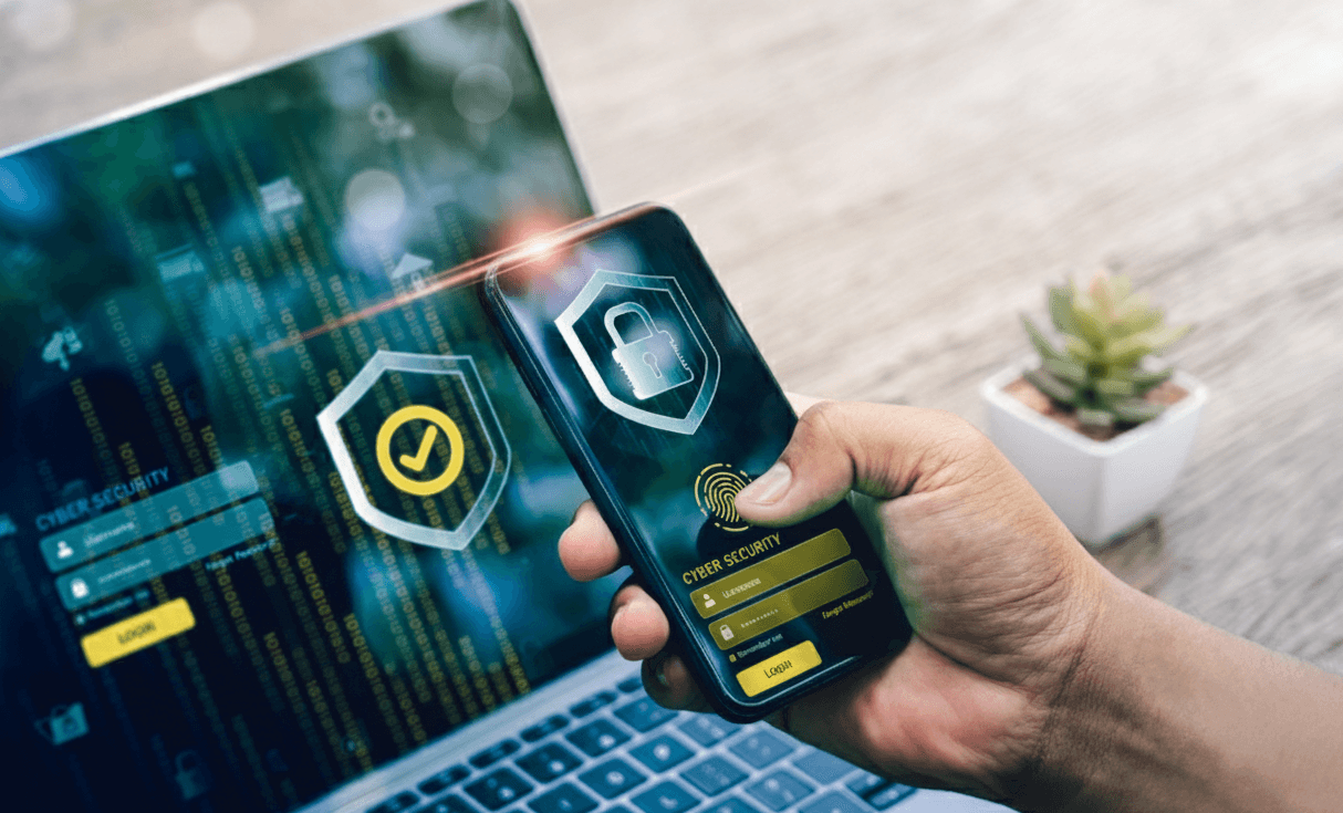 computer and phone security icon shows up